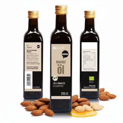 Wohltuer Bio Mandelöl - Nativ gepresst und 100% rein Natur - 250 ml