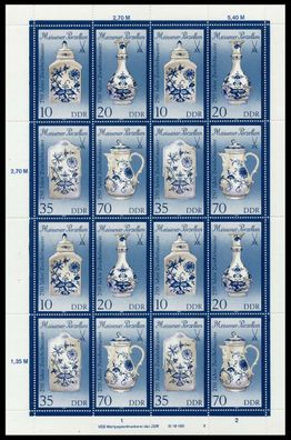 DDR BLOCK Kleinbogen Nr 3241II-3244II WPD 2 postfrisch SA88C26