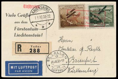 Liechtenstein 1930 Nr 112 + 110 BRIEF MIF X1D7D26
