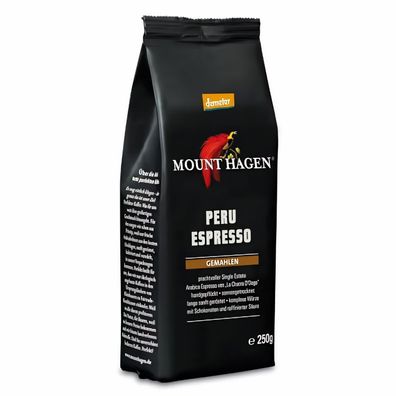 Mount Hagen Peru Espresso gemahlen, Single Origin, Demeter, 250g, - 250.0g