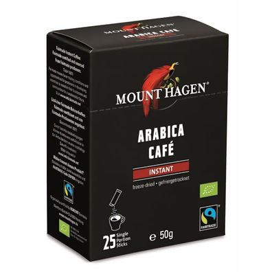 Mount Hagen Bio FT Naturland Instant Kaffee Sticks, 25x2g