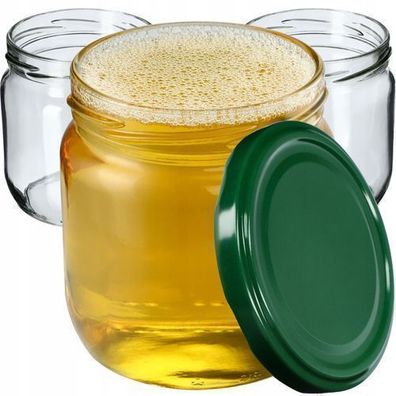 KADAX Marmeladengläser 425ml, Einmachgläser (Grün / 24 Stück)