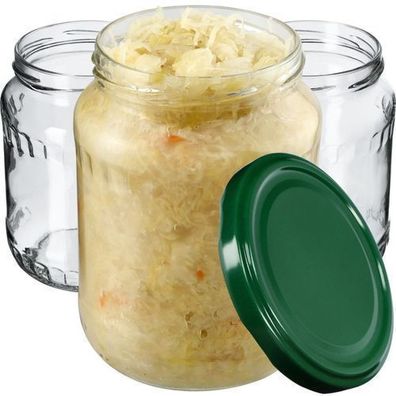 KADAX Einmachgläser, Marmeladengläser 720 ml (Grün / 64 Stück)