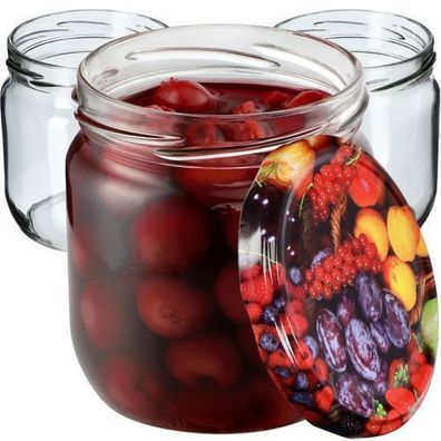 KADAX Marmeladengläser 425ml, Einmachgläser (Obst / 24 Stück)