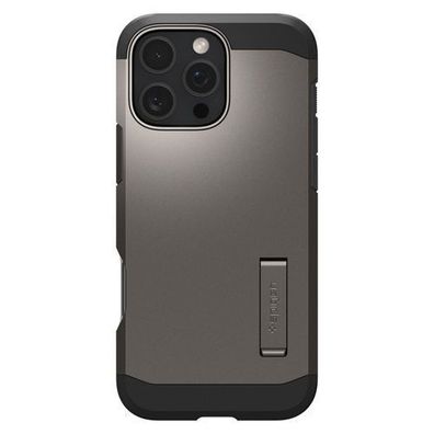 Spigen Tough Armor MagSafe Huelle mit Standfunktion fuer iPhone 16 Pro - Gunmetal
