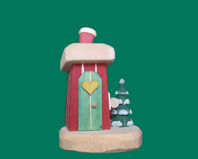 Holzhaus Toilette geschnitzt Höhe 17cm NEU Figuren Schnitzen Holz Wald Figur