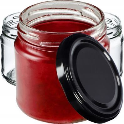 KADAX Kleine Einmachgläser mit Deckel, fi66 mm, 200 ml, 10 Stück, Schwarz