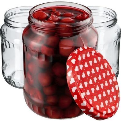 KADAX Einmachgläser, Marmeladengläser 720 ml (Herz / 24 Stück)
