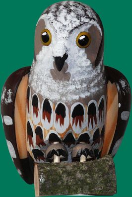 Ganzjahresdekoration Holzvogel Raufußkauz Höhe 15cm NEU Figuren Schnitzen Holz