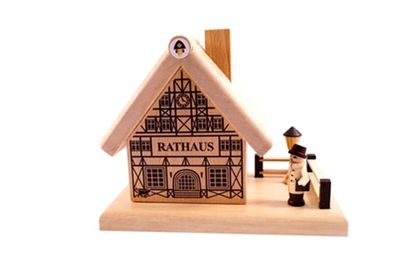 Räucherhaus Rathaus Höhe=7,5cm NEU Räuchermann Rauchmann Räucherfigur Räucherker