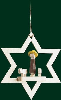 Christbaumschmuck Stern mit Schäfer &amp; Schaf Höhe= 8cm NEU Weihnachten Baumschmuck