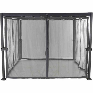 Moskitonetze zu Pavillon Florenz 3x3 m, grau, 4er Set
