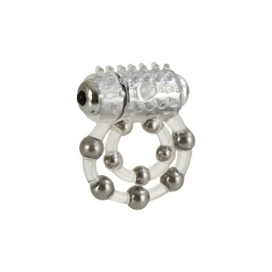 Ring 10 Strichperlen, vibrierend, transparent