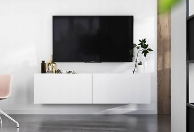 TV Lowboard TV-Board Matt Still Loft Industrial weiß Matt TV Schrank Wohnzimmer 120cm