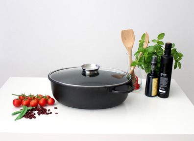 Aluguss-Bräter 7,8L mit Aromadeckel Schmortopf Bratentopf Kochtopf Topf