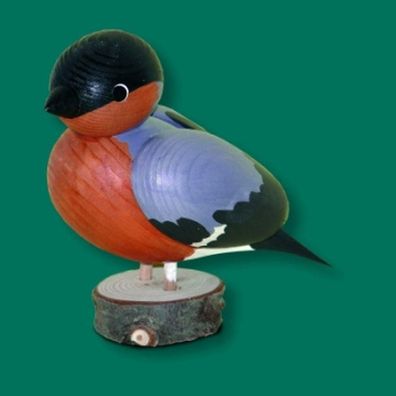 Ganzjahresdekoration Holzvogel Gimpel Höhe 11cm NEU Figuren Schnitzen Holz