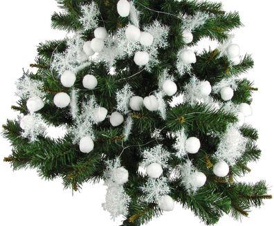 Weihnachtsdeko-Set 72 tlg. weiß Weihnachtsbaumschmuck Schneeflocken Schneebälle