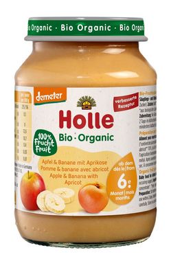 3x Holle Apfel & Banane mit Aprikose 190g