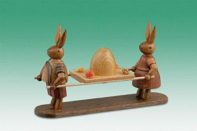 Osterdekoration Osterhasenpaar Eiertrage Höhe 7,5cm NEU Osterdeko Osterhasenfigur