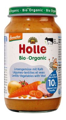 6x Holle Linsengemüse mit Kalb 220g