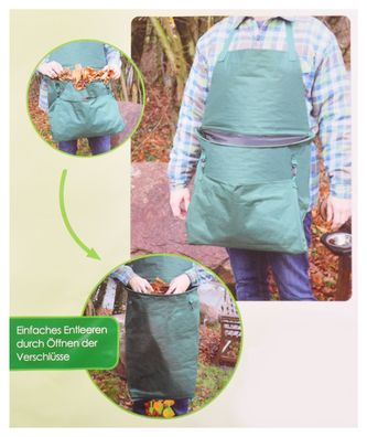 Grüner Jan Gartenschürze mit integriertem Abfallsack Gartenarbeit Beetpflege