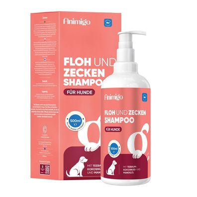 Animigo Floh- & Zecken-Shampoo für Hunde - Reinigendes Hundeshampoo - 500ml