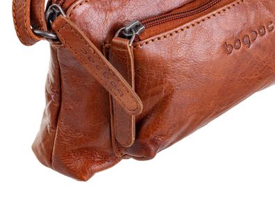 Bagsac Casual Damen Leder Reißverschlusstasche B487001 - Farben: 31 cognac