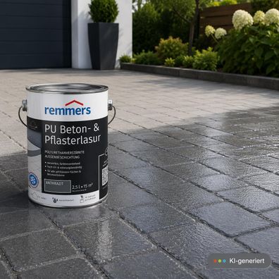 Remmer PU Beton- & Pflasterlasur anthrazit 2,5L - sorgt für ein mattes, gepflegtes