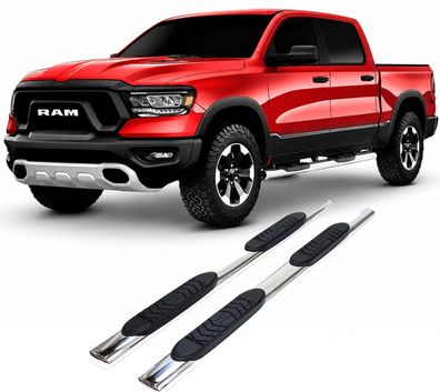 5" Einstiegsrohre oval poliert Dodge Ram 1500, 2500 Crew Cab (Gen.4)