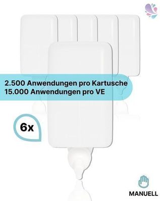 Cosmos Schaumseife 15.000 Anwendungen, 6 x 1 Liter, inkl. Pumpe, vakuumierte Kartusch