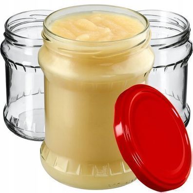 KADAX Einmachglas 500 ml, Aufbewahrungsgläser, Rot / 16 Stück