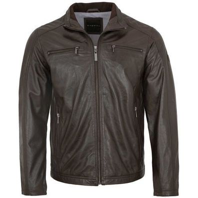 Bugatti - Herren Echtleder Lederjacke Lammnappa dunkelbraun