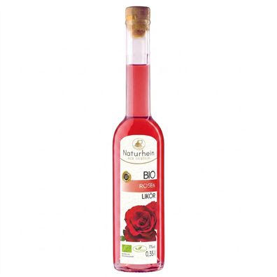 Bio Rosenlikör 0,35l 18% Vol. Rosenblüten Likör vegan handgemacht Geschenkidee