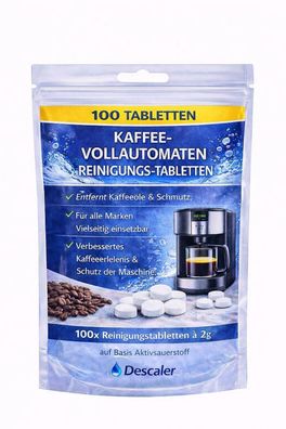 100 Reinigungstabletten Kaffeevollautomaten AEG Bosch Jura Melitta Siemens Reiniger