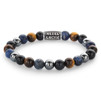 Rebel & Rose Schmuck Herren-Armband Blue Rain Vintage 8 mm RR-80100-V