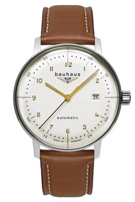 Bauhaus Herren-Armbanduhr Automatik mit Lederband 2064-1