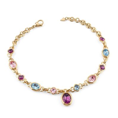 Guess Schmuck Damen-Kette Multi Crystals Goldfarben JUBN05310JWYGMCT/U