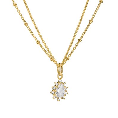 Thomas Sabo Schmuck Collier für Damen Doppelkette Zirkonia Weiß KE2294-M01-14-L45V