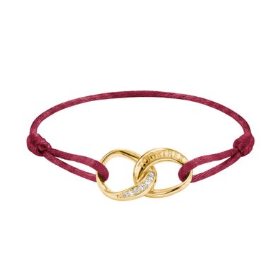 Thomas Sabo Schmuck Damen Textil-Armband Together Vergoldet Rot A2236-M03-10-L24V