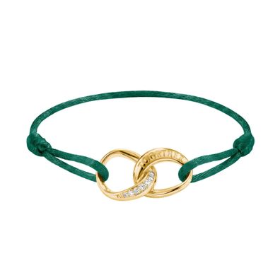 Thomas Sabo Schmuck Damen Textil-Armband Together Vergoldet Grün A2236-M03-6-L24V