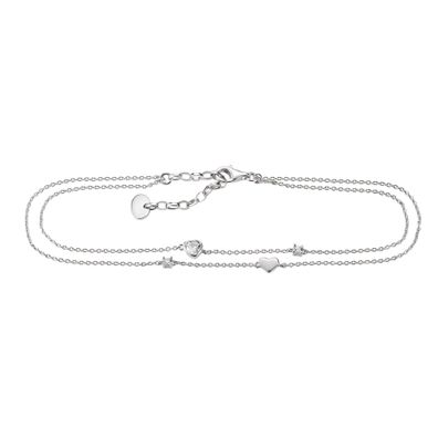 Thomas Sabo Schmuck Fußkettchen Herzen mit weißen Zirkonia AK0040-M02-14-L27V