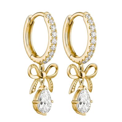 Thomas Sabo Schmuck Damen-Ohrringe Creolen Schleife mit Zirkonia Goldfarben CR749-M0