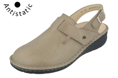 FINN Comfort Aveiro Damen Clog antistatic beige Glattleder