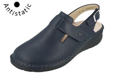 FINN Comfort Aveiro Damen Clog antistatic blau Glattleder