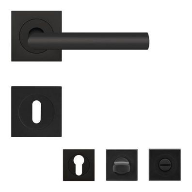Karcher Türdrücker Rosettengarnitur ER28Q Rhodos quadratisch kosmos schwarz