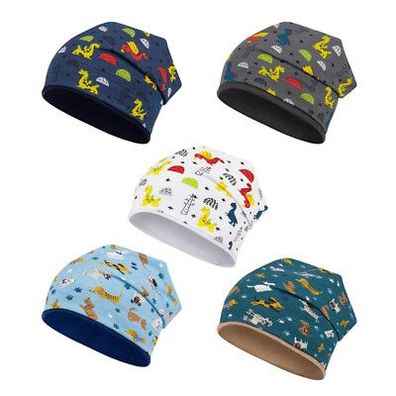 Jungen Mütze Beanie Übergangsmütze Dinosaurier Drachen Krokodil Frühling Herbst
