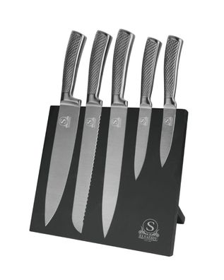 6-teiliges Messer-Set mit ergonomischem Griff & magnetischem Messerblock