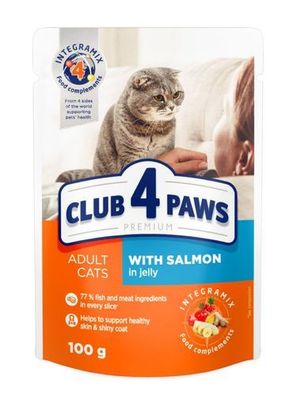CLUB 4 PAWS KATZE Beutel 100 g Lachs in Gelee