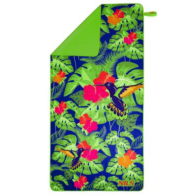 NILS Mikrofaserhandtuch Blumen 160 × 80 cm für Strand Schwimmbad Sport