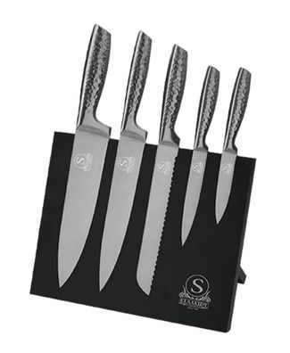 Messer-Set mit ergonomischem Griff - 6-teilig mit magnetischem Messerblock